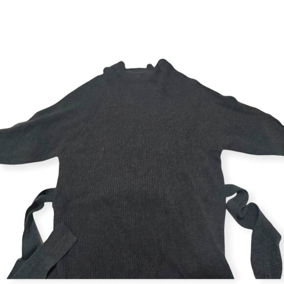 BROCHU WALKER The Leith Belted Knit Dress In Dark Charcoal Melange, Size L, NWT - Picture 7 of 15